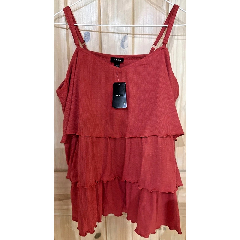 NWT Torrid 1X 14-16 Heritage Slub Tiered Cami Top Chrysanthemum Square Neck